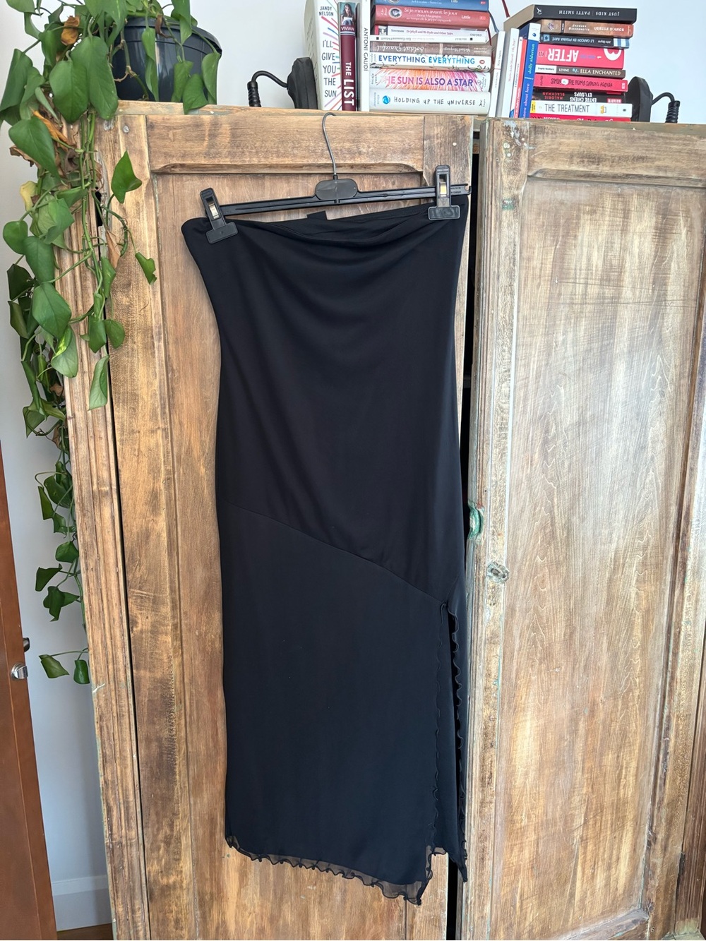 Urban Outfitters Black Midi dress with Scalloped Hem